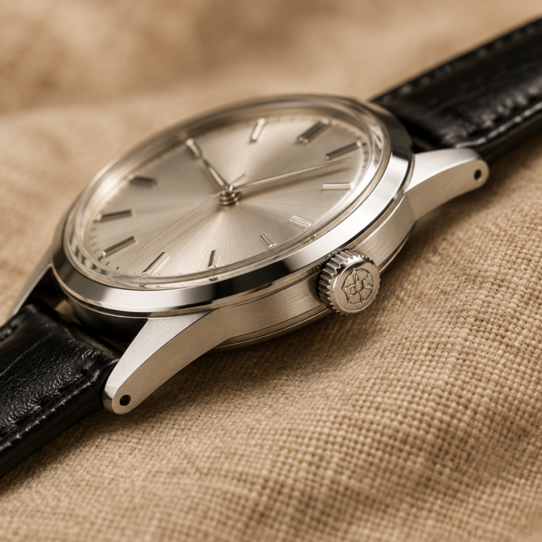 Lord Marvel 36000 side profile showing polished case and crown